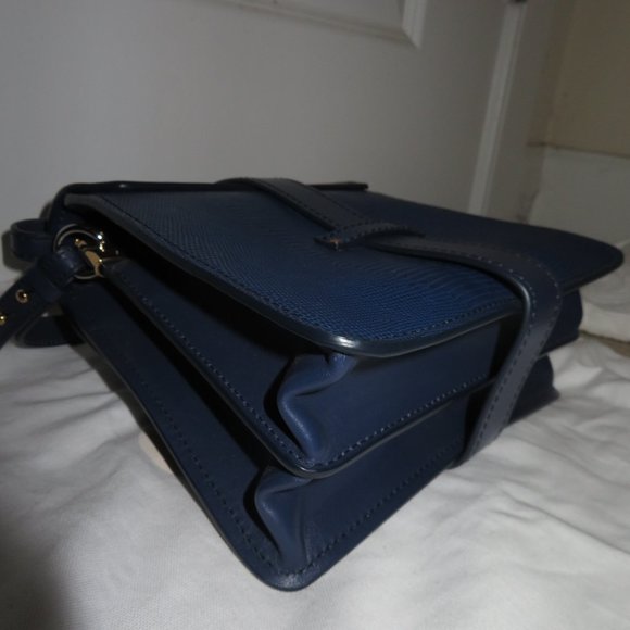 Chloe Medium Aby Lizard Embossed Calfskin Shoulder Bag In Captive Blue - Picture 10 of 17